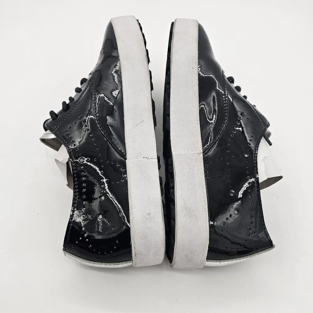 BlackStone NL41 Patent Leather Lace Up Sneakers Platform Shoes Womens Size 37
